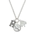 thumbnail image 1 of Delight Jewelry Black Nickeltone Crystal Initial - H - Beaded Border - Let Things Go Fall Zoey Charm Necklace, 28", 1 of 4