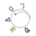 thumbnail image 1 of Delight Jewelry Black Nickeltone Crystal Initial - Q - Beaded Border - Multi-Colored Crystal Love Charm Bracelet, 1 of 5