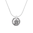 thumbnail image 1 of Delight Jewelry Black Nickeltone Crystal Initial - S - Beaded Border - Silver-tone You Mean the World to Me Ring Necklace, 18", 1 of 4
