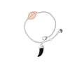 thumbnail image 1 of Delight Jewelry Black Sabre Tooth - Rose Goldtone Leaf Delicate Bracelet, 6.25+1.75", 1 of 4