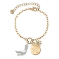 thumbnail image 1 of Delight Jewelry Buddha Hand (Charity & Compassion) Goldtone Discover Dream Explore Zoey Charm Bracelet, 6.5+2" Extender, 1 of 1