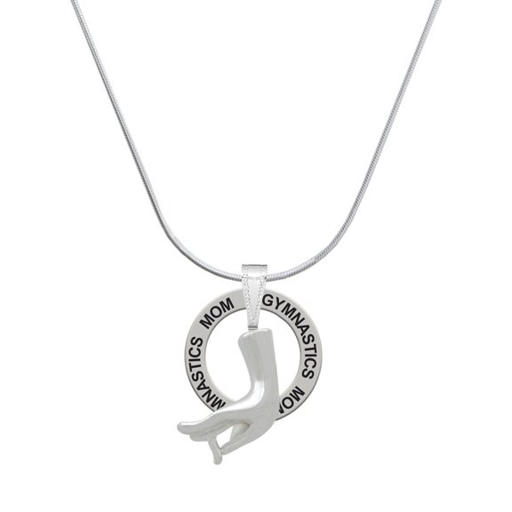Delight Jewelry Buddha Hand (Charity & Compassion) Gymnastics Mom Ring Charm Necklace, 18"