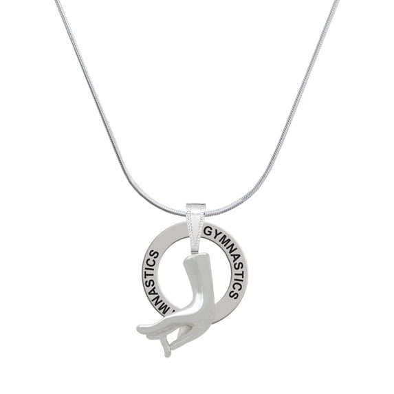 Delight Jewelry Buddha Hand (Charity & Compassion) Gymnastics Ring Charm Necklace, 18"