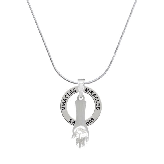 Delight Jewelry Buddha Hand (Reasoning & Teaching) Miracles Ring Charm Necklace, 18"