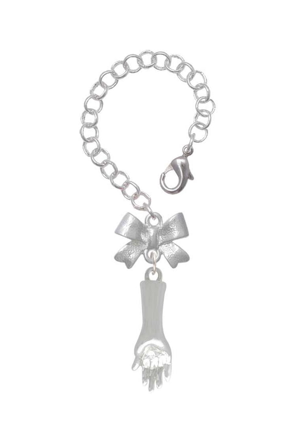 Buddha Hand (Reasoning & Teaching) - Silvertone Bow Charm Accessory for Tumblers and Thermal Cups