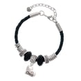 thumbnail image 1 of Delight Jewelry Cheer Heart with AB Crystal Grandmother Celtic Knot Leather Bead Bracelet, 7"+2" Extender, 1 of 4