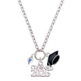 thumbnail image 1 of Delight Jewelry Clear AB Crystal Bicone - Silvertone Class of 2026 Graduation Zoey Charm Necklace, 28", 1 of 4