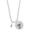 thumbnail image 1 of Delight Jewelry Clear AB Crystal Bicone Silvertone Script Initial Disc - F - Charm Necklace, 20"+3", 1 of 4