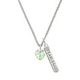 thumbnail image 1 of Delight Jewelry Clear AB Crystal Heart Silvertone Fearless Bar Charm Necklace, 23", 1 of 4