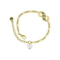 thumbnail image 1 of Delight Jewelry Clear Crystal Heart Gold-tone Paw Infinity Link Chain Bracelet, 6"+2" Extender, 1 of 3