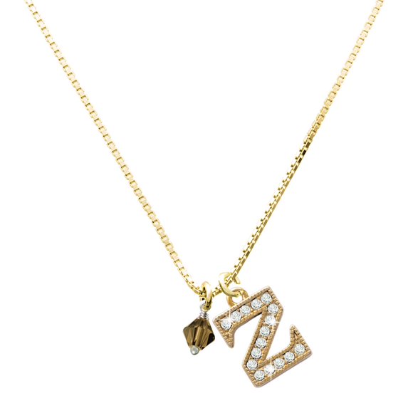 Delight Jewelry Crystal Brown Bicone - Large Goldtone Crystal Initial