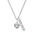 thumbnail image 1 of Delight Jewelry Crystal Faceted Glass Spinner Silvertone Hope Anchors the Soul Bar Charm Necklace, 23", 1 of 4