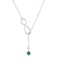 thumbnail image 1 of Delight Jewelry Crystal Green Channel Drop Silver tone Elegant Infinity Lariat Necklace, 1 of 4