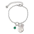 thumbnail image 1 of Delight Jewelry Crystal Green Channel Drop Silvertone Discover Dream Explore Zoey Charm Bracelet, 6.5+2" Extender, 1 of 4
