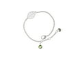 thumbnail image 1 of Delight Jewelry Crystal Lime Green Channel Drop - Silvertone Leaf Delicate Bracelet, 6.25+1.75", 1 of 4