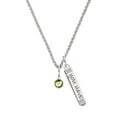 thumbnail image 1 of Delight Jewelry Crystal Lime Green Channel Drop Silvertone Live the Life You Have Imagined Bar Charm Necklace, 23", 1 of 4