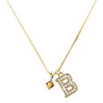 thumbnail image 1 of Delight Jewelry Crystal November - Yellow Bicone - Large Goldtone Crystal Initial - B - Charm Necklace, 17.5"+2", 1 of 4