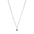 thumbnail image 1 of Delight Jewelry Crystal Purple Channel Drop - Silvertone Class of 2026 Delicate Bar Necklace, 18.75", 1 of 4