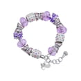 thumbnail image 1 of Delight Jewelry Curled Up Cat Purple Butterfly Bead Charm Bracelet, 7"+1" Extender, 1 of 5