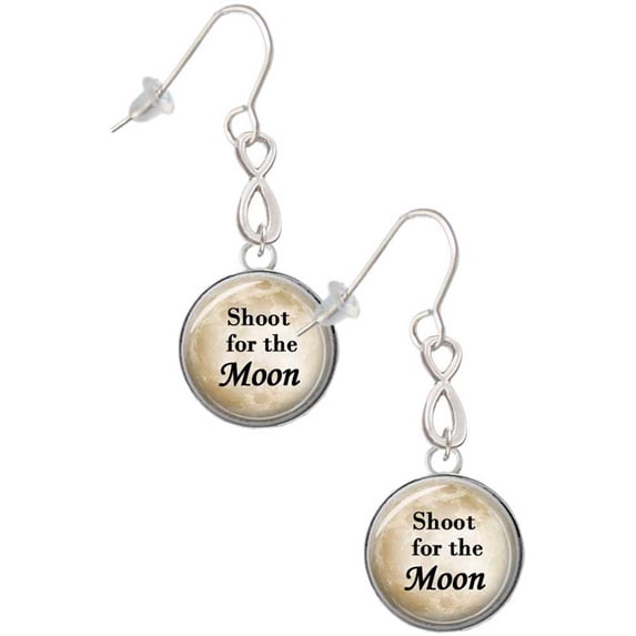 Delight Jewelry Domed Shoot for the Moon Silver tone Infinity French Earrings