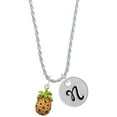 thumbnail image 1 of Delight Jewelry Enamel Pineapple Silvertone Script Initial Disc - N - Charm Necklace, 20"+3", 1 of 4