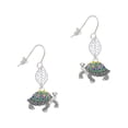 thumbnail image 1 of Delight Jewelry Enamel Side Turtle Silvertone Leaf French Earrings, 1 of 5