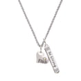 thumbnail image 1 of Delight Jewelry Faith Heart with AB Crystal Silvertone Be Strong and Courageous Bar Charm Necklace, 23", 1 of 4