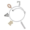 thumbnail image 1 of Delight Jewelry Fearless Bar Multi-Colored Crystal Love Charm Bracelet, 1 of 5