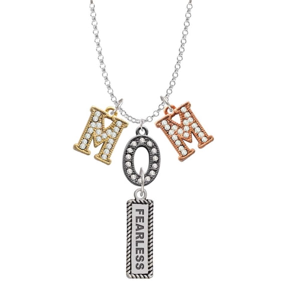 Delight Jewelry Fearless Multi-Colored Crystal Mom Charm Necklace