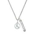 thumbnail image 1 of Delight Jewelry Field Hockey Player Silhouette in 1/2'' Disc Silvertone Courage Strength Wisdom Honesty Bar Charm Necklace, 23", 1 of 4