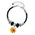 thumbnail image 1 of Delight Jewelry Fimo Clay Sunflower with Ladybug Big Sister Celtic Knot Leather Bead Bracelet, 7"+2" Extender, 1 of 4