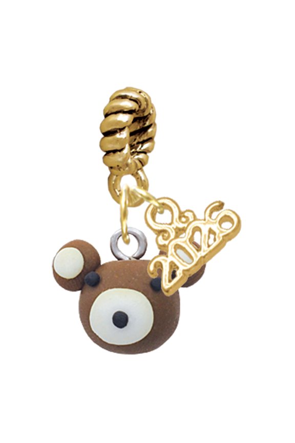 Fimo Clay Teddy Bear - Goldtone Plated Rope Charm Bead Dangle with Mini 2026