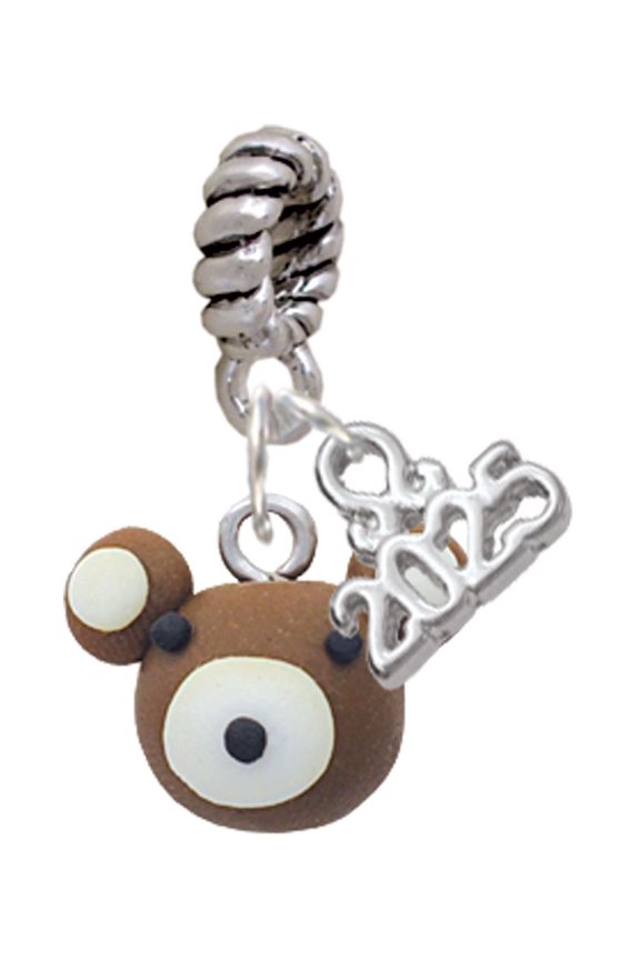 Fimo Clay Teddy Bear - Silver-tone Rope Charm Bead Dangle with Mini 2025