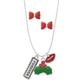 thumbnail image 1 of Delight Jewelry Forever Christmas Kiss Charm Necklace and Stud Earrings, 1 of 4
