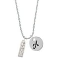 thumbnail image 1 of Delight Jewelry Four Sided ''Love'' with Heart Cutout Silvertone Script Initial Disc - A - Charm Necklace, 20"+3", 1 of 4