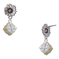 thumbnail image 1 of Delight Jewelry Gold-tone 3-D Present with Crystal - Two-tone Daisy Flower Post Earrings, 1 of 4