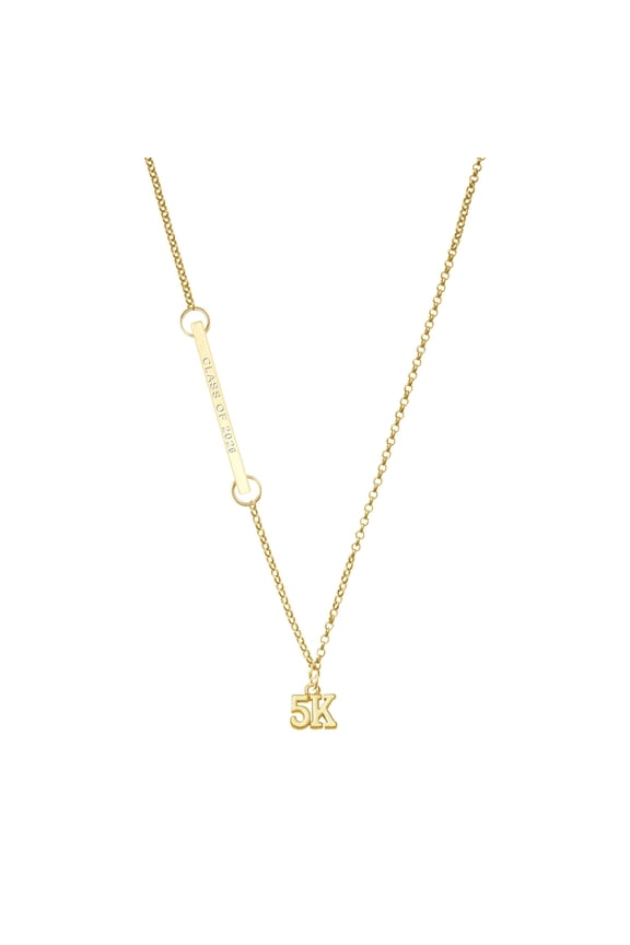 Gold-tone 5 K Fun Run - Gold-tone Class of 2026 Delicate Bar Necklace, 18.75"