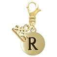thumbnail image 1 of Delight Jewelry Gold-tone Capital Letter - R - Pebble Disc - Gold-tone Clip on Charm with Mini Year 2025, 1 of 4