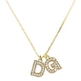 thumbnail image 1 of Delight Jewelry Gold-tone Crystal Initial - D - Large Goldtone Crystal Initial - G - Charm Necklace, 17.5"+2", 1 of 4