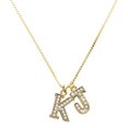 thumbnail image 1 of Delight Jewelry Gold-tone Crystal Initial - K - Large Goldtone Crystal Initial - J - Charm Necklace, 17.5"+2", 1 of 4