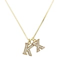 thumbnail image 1 of Delight Jewelry Gold-tone Crystal Initial - K - Large Goldtone Crystal Initial - X - Charm Necklace, 17.5"+2", 1 of 4