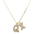 thumbnail image 1 of Delight Jewelry Gold-tone Crystal Initial - Q - Large Goldtone Crystal Initial - X - Charm Necklace, 17.5"+2", 1 of 4