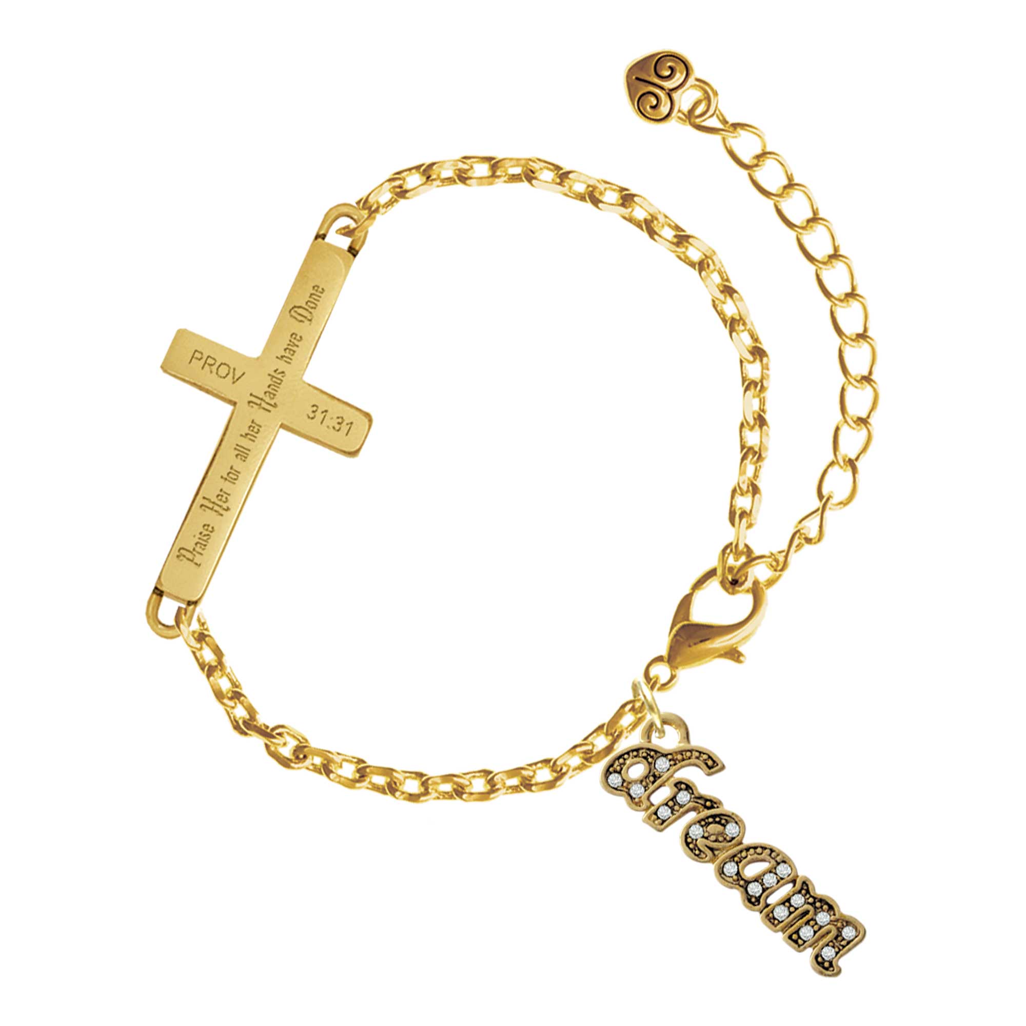 Script Redam Job Delight Jewelry Gold-tone Crystal Script ''Dream'' - Gold Tone Proverbs ...