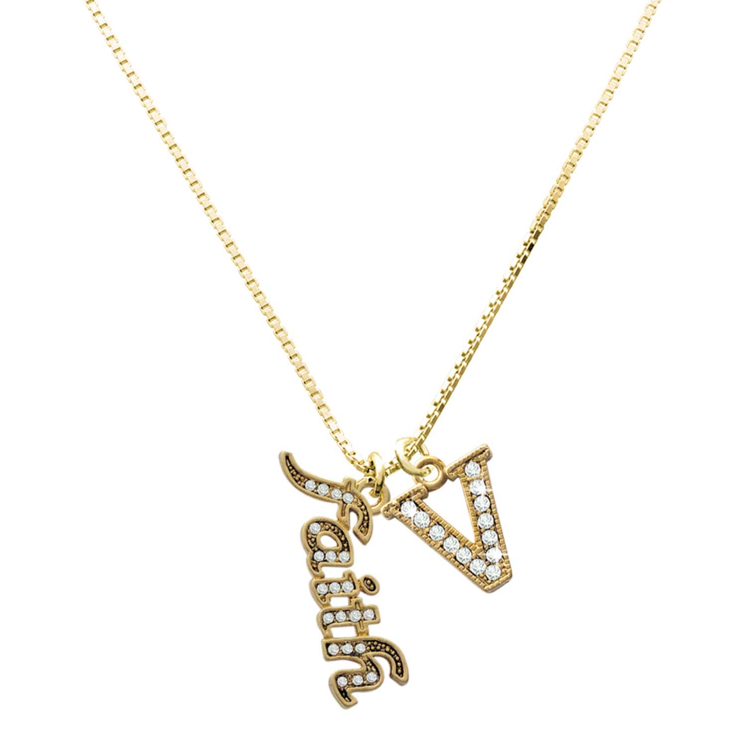 Delight Jewelry Gold-tone Crystal Script ''Faith'' - Large Goldtone ...