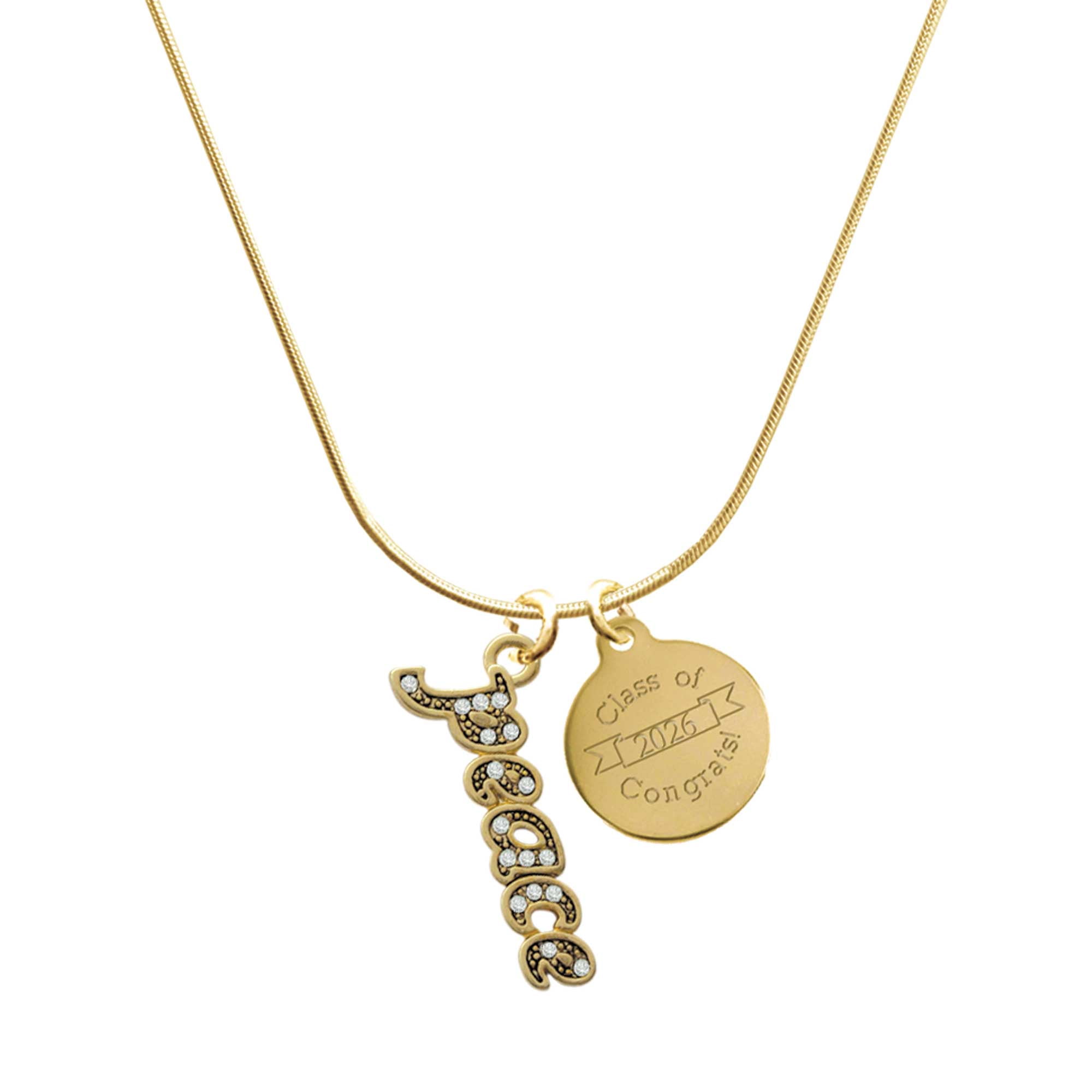 Delight Jewelry Gold-tone Crystal Script ''Peace'' - Engraved Congrats ...
