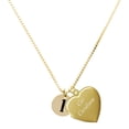 thumbnail image 1 of Delight Jewelry Gold-tone Disc 1/2'' Initial - l - Plated Engraved Cor Cordium Heart Locket Necklace, 17.5"+2" Extender, 1 of 4