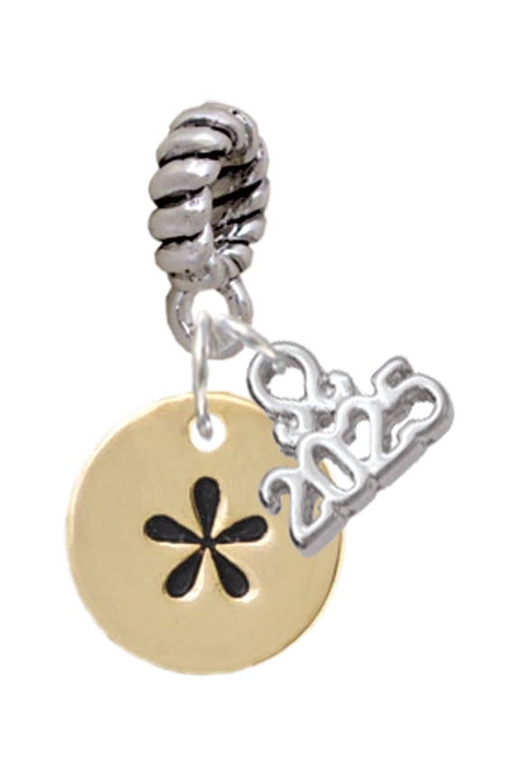Gold-tone Disc 1/2'' - Symbol - Asterisk - * - Silver-tone Rope Charm Bead Dangle with Mini 2025