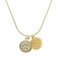 thumbnail image 1 of Delight Jewelry Gold-tone Disc with Crystal Peace Sign - Engraved Congrats Class of 2026 Charm Necklace, 18", 1 of 4