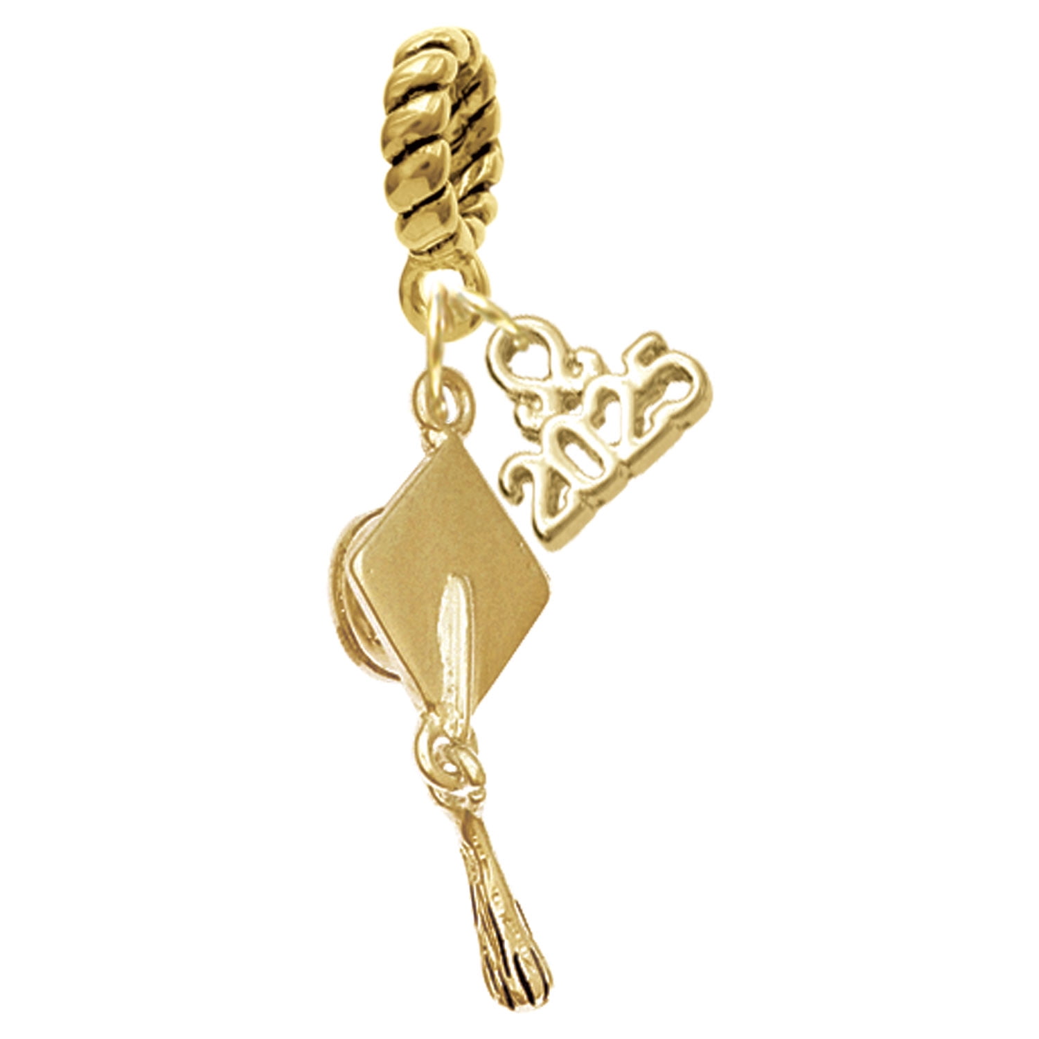 Delight Jewelry Gold-tone Graduation Hat - Gold-tone Rope Charm Bead ...
