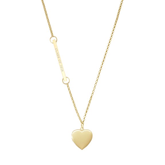 Delight Jewelry Gold-tone Heart Locket - Gold-tone Class of 2026 Delicate Bar Necklace, 18.75"
